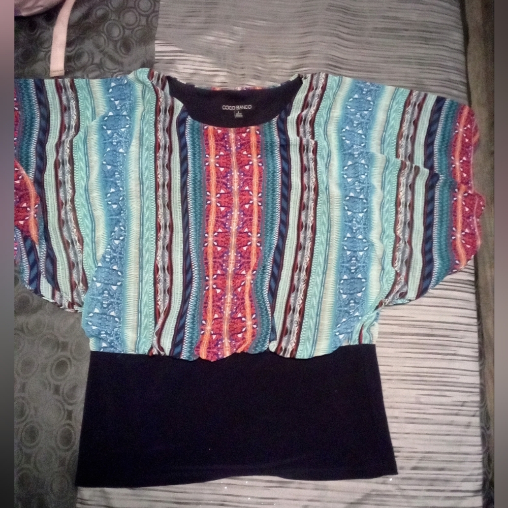 🍀Coco Bianco Vibrant Striped Blouse